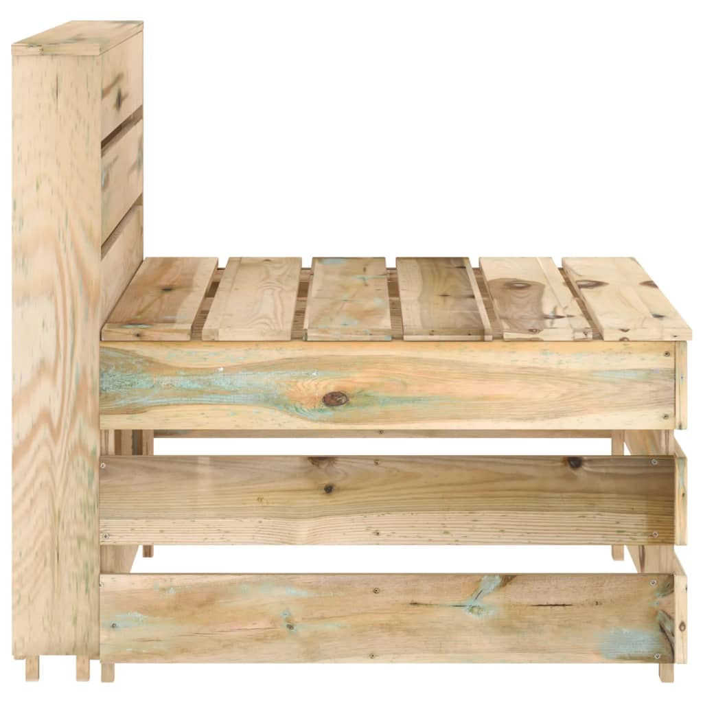 Garden Pallet Middle Sofa Impregnated Pinewood