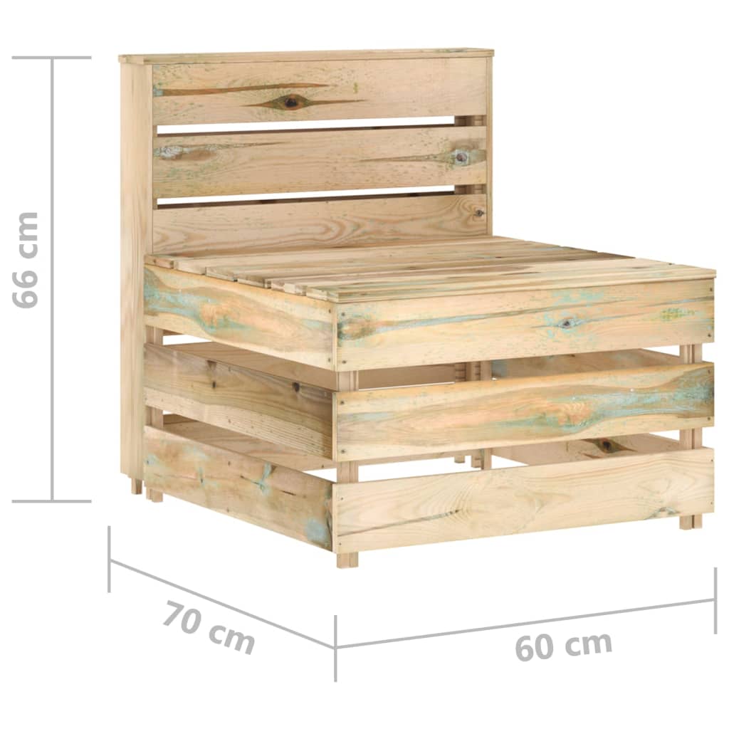 Garden Pallet Middle Sofa Impregnated Pinewood