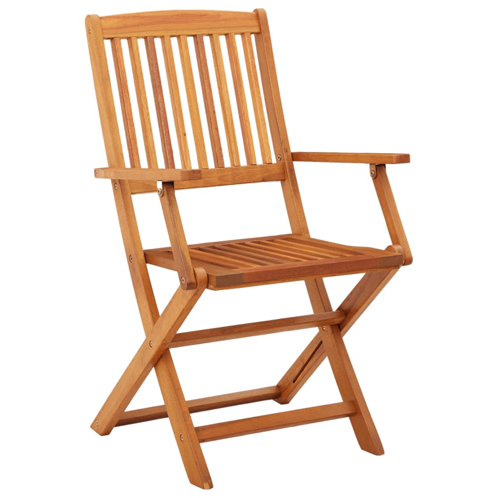 Folding Garden Chairs 2 pcs Solid Eucalyptus Wood