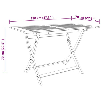 Folding Garden Table 120x70x75 cm Solid Eucalyptus Wood