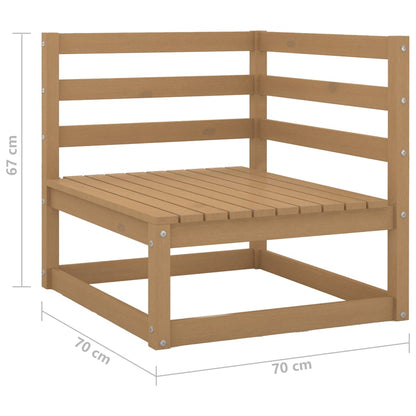 Garden Corner Sofa Honey Brown Solid Wood Pine