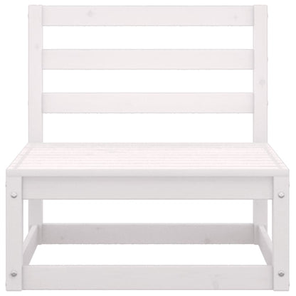 Garden Middle Sofa White Solid Wood Pine