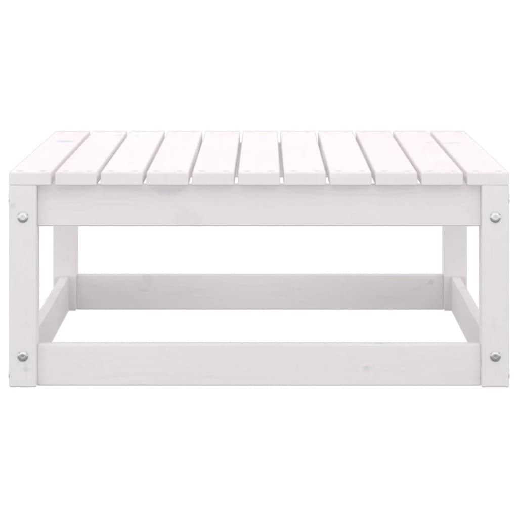 Garden Footstool 70x70x30 cm White Solid Wood Pine