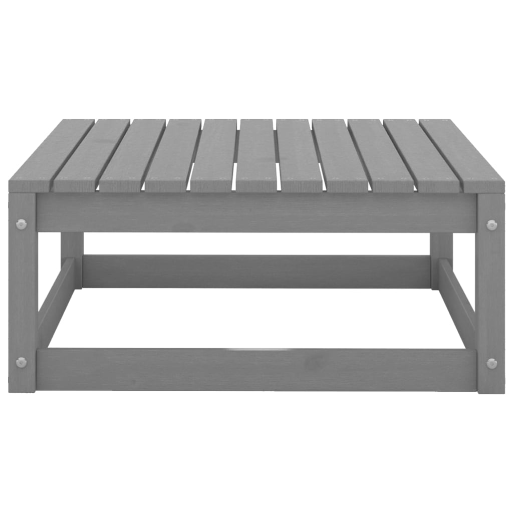 Garden Footstool 70x70x30 cm Grey Solid Wood Pine