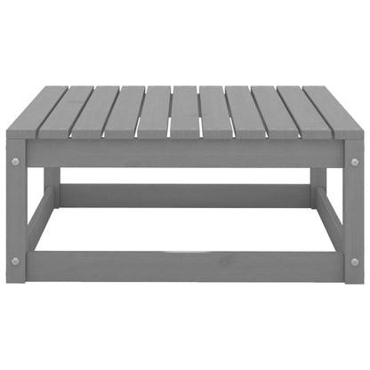 Garden Footstool 70x70x30 cm Grey Solid Wood Pine