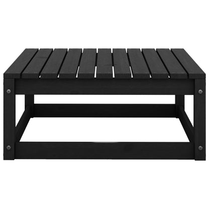 Garden Footstool 70x70x30 cm Black Solid Wood Pine