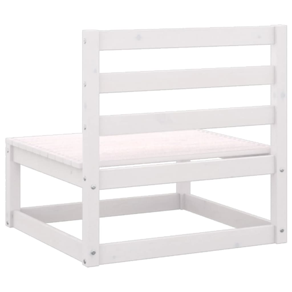 Garden Middle Sofas 2 pcs White Solid Wood Pine