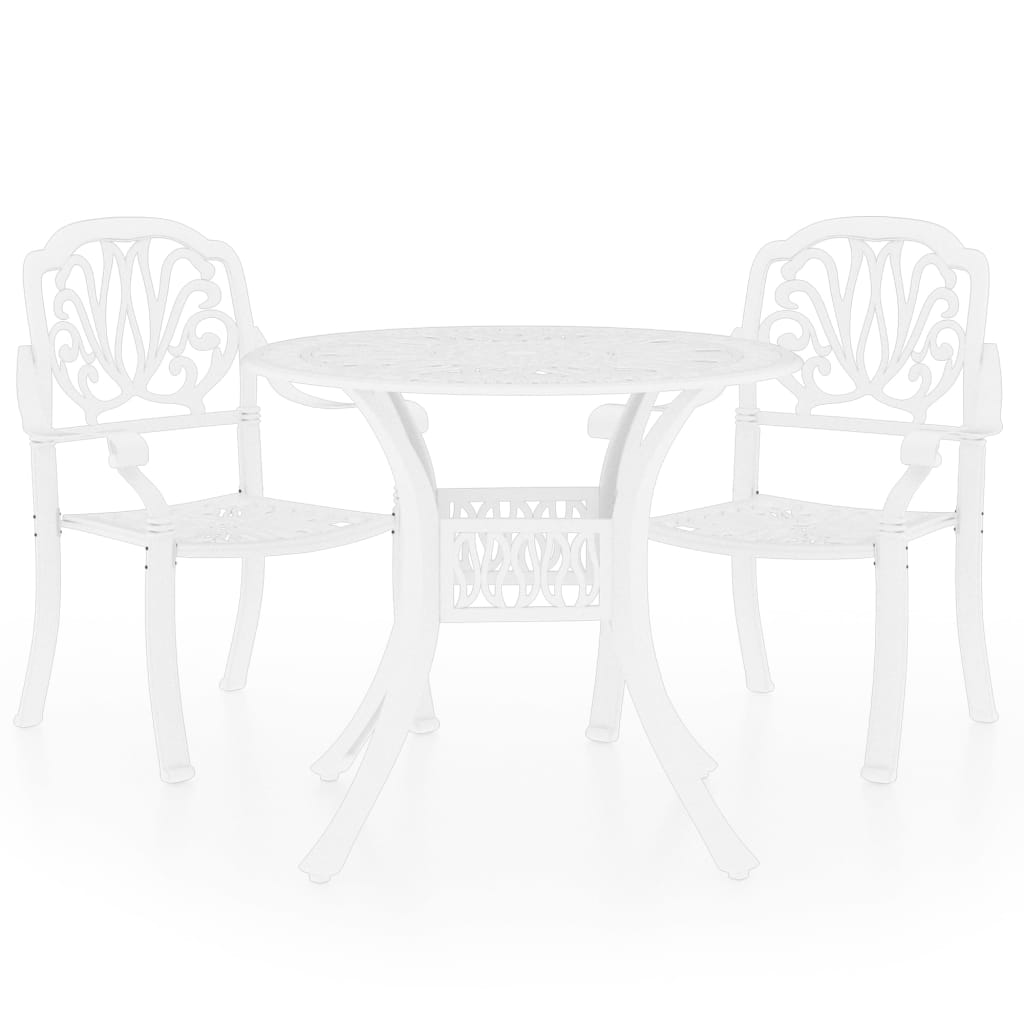 3 Piece Bistro Set Cast Aluminium White