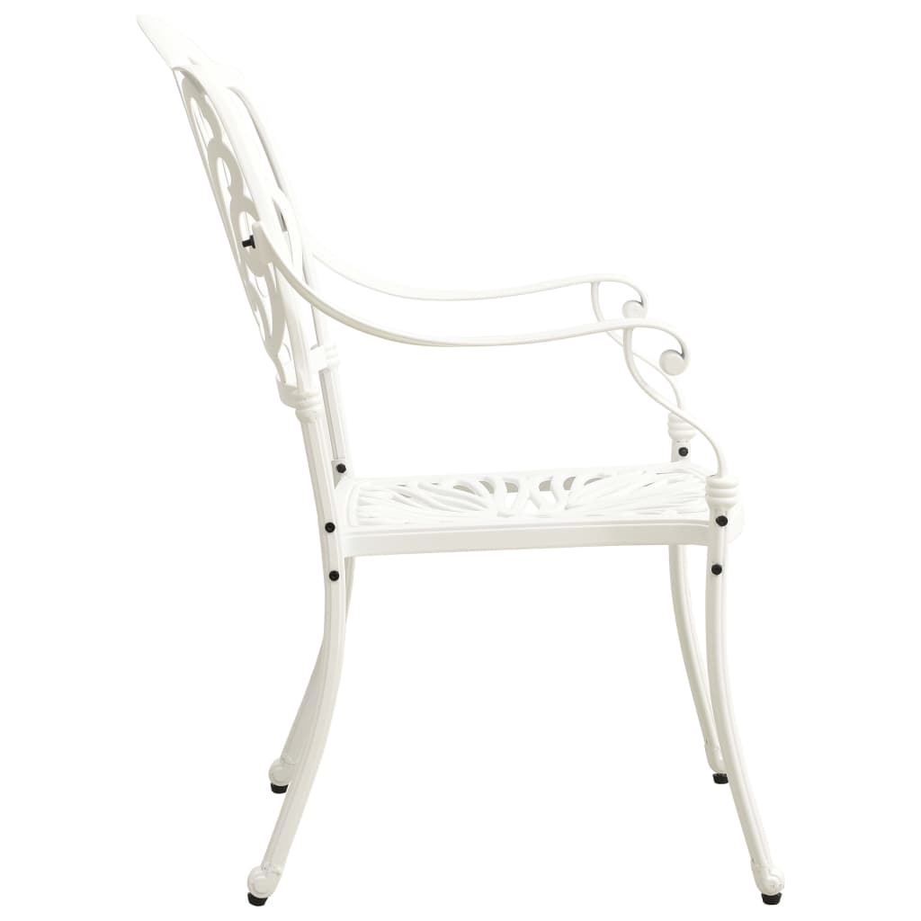 3 Piece Bistro Set Cast Aluminium White