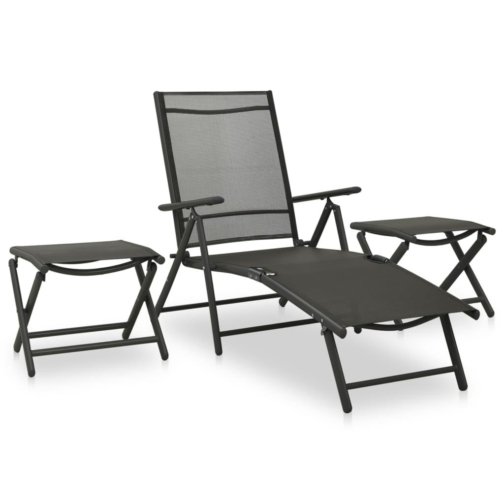 9 Piece Garden Lounge Set Black and Anthracite