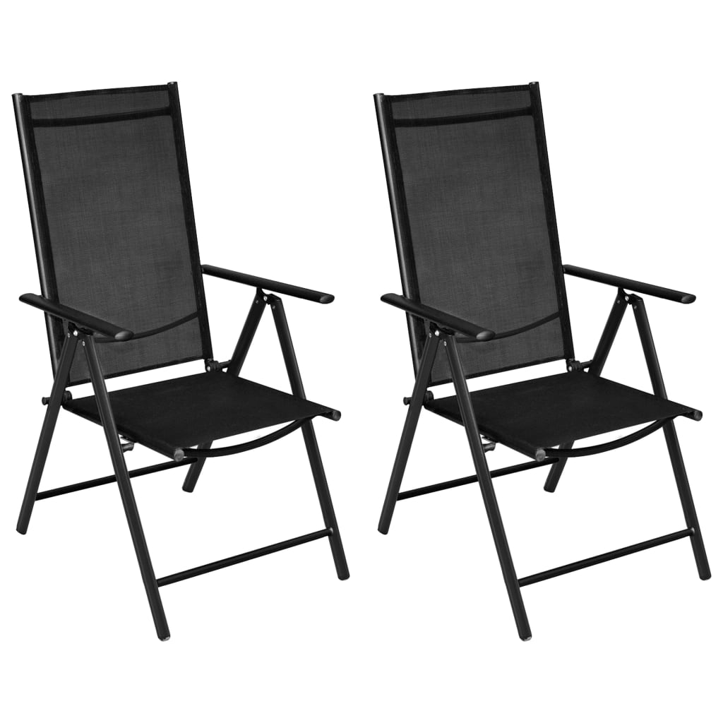 3 Piece Bistro Set Aluminium and Textilene Black