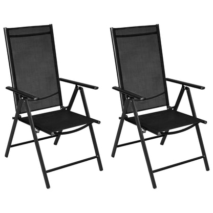 3 Piece Bistro Set Aluminium and Textilene Black