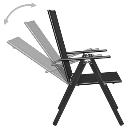 3 Piece Bistro Set Aluminium and Textilene Black