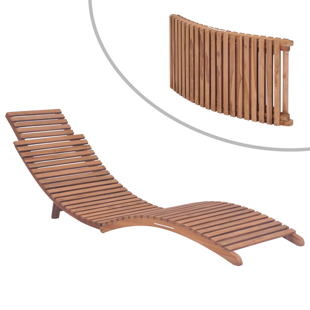 Folding Sun Loungers 2 pcs Solid Teak Wood