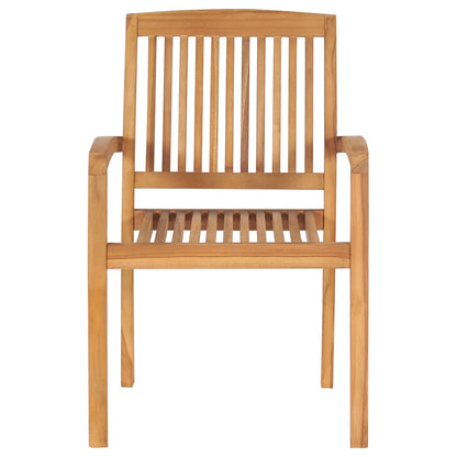 Stacking Garden Chairs 6 pcs Solid Teak Wood