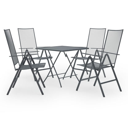 5 Piece Garden Dining Set Steel Anthracite