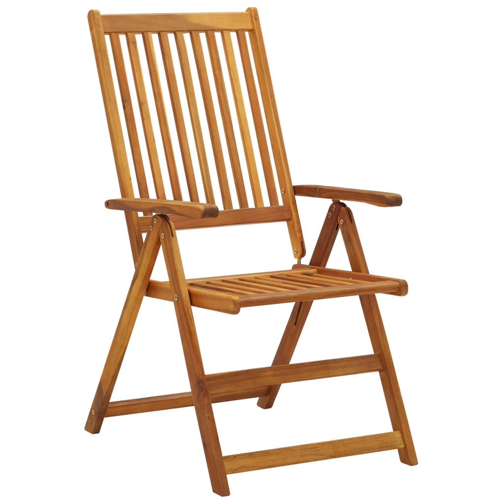 Folding Garden Chairs 8 pcs Solid Acacia Wood