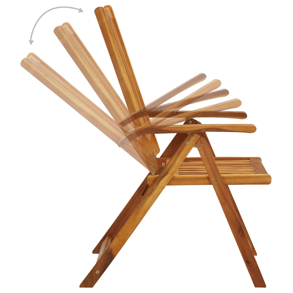 Folding Garden Chairs 8 pcs Solid Acacia Wood