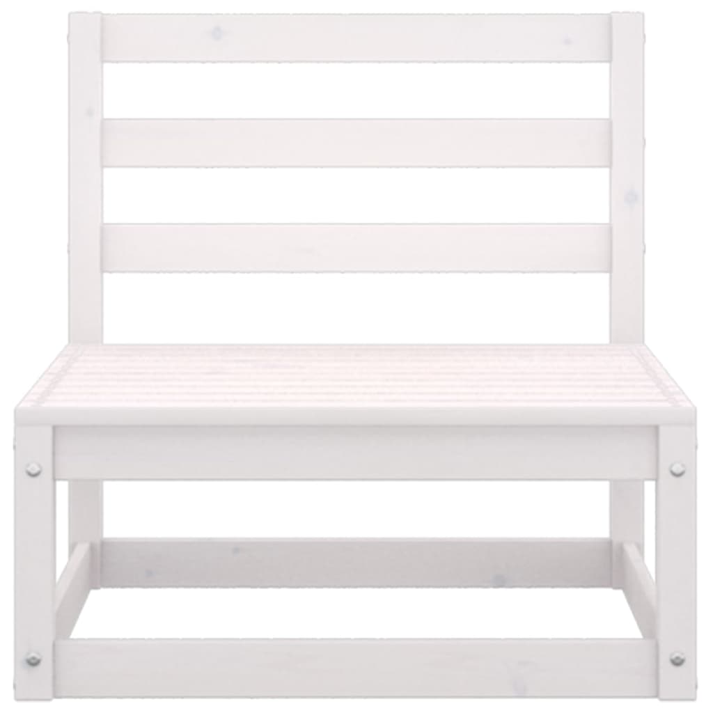 5 Piece Garden Lounge Set White Solid Wood Pine