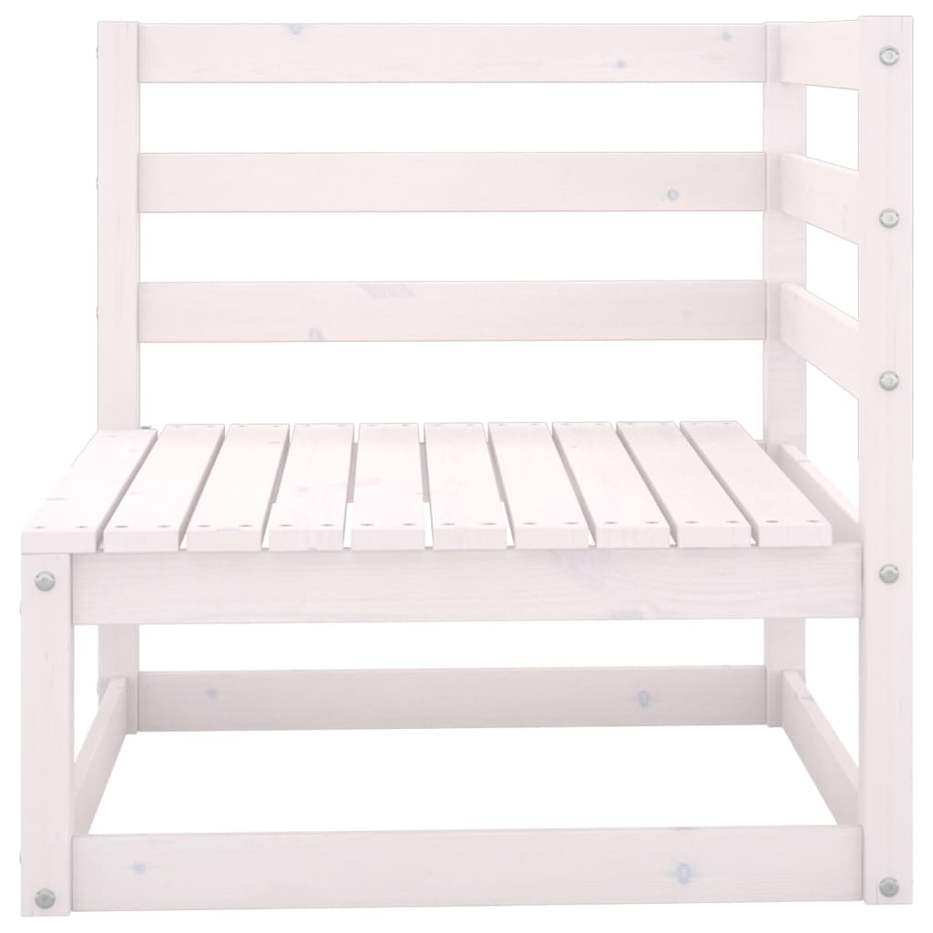 Garden 3-Seater Sofa White Solid Pinewood