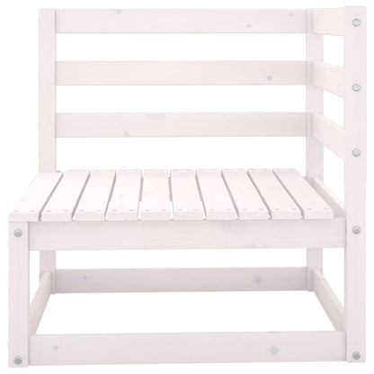 Garden 3-Seater Sofa White Solid Pinewood