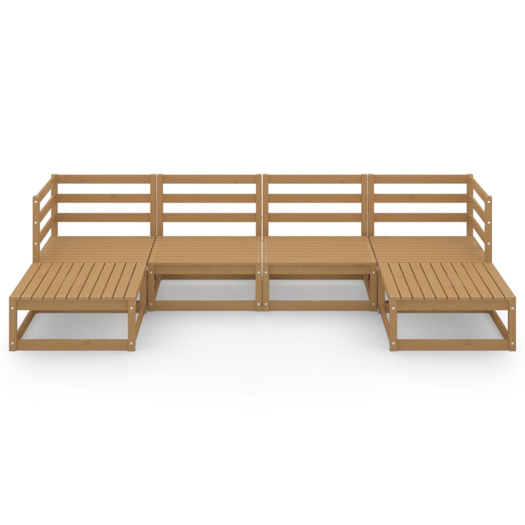 6 Piece Garden Lounge Set Solid Wood Pine