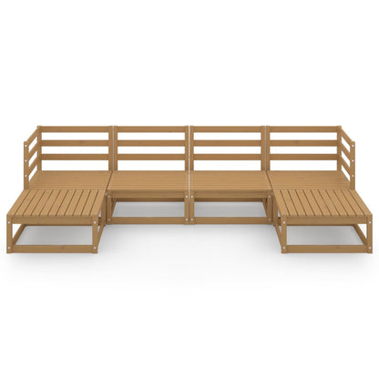 6 Piece Garden Lounge Set Solid Wood Pine