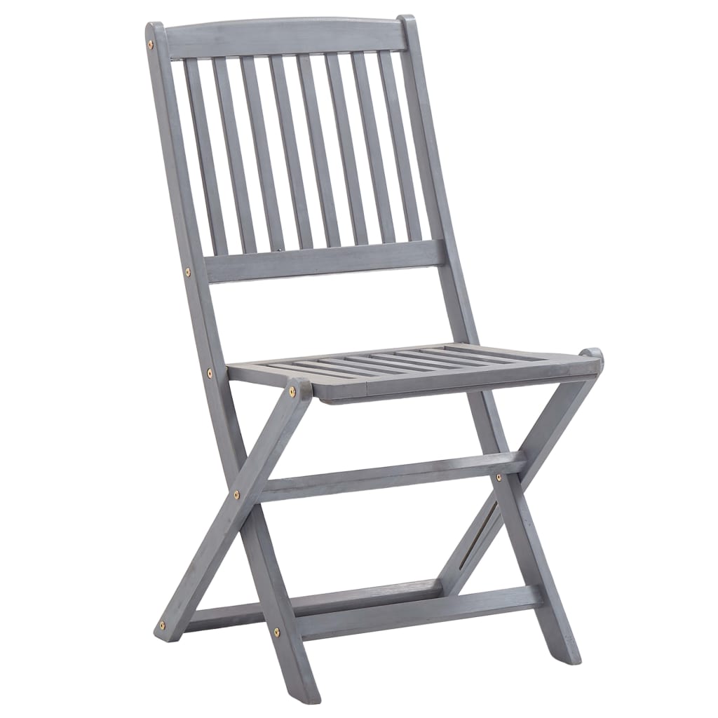 Folding Outdoor Chairs 8 pcs Solid Acacia Wood