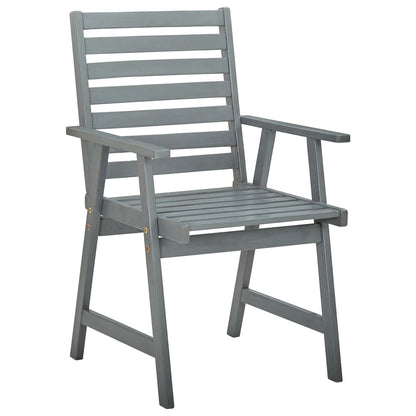 Outdoor Dining Chairs 4 pcs Grey Solid Wood Acacia