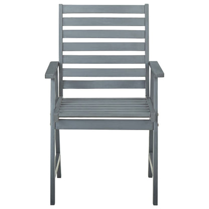 Outdoor Dining Chairs 4 pcs Grey Solid Wood Acacia