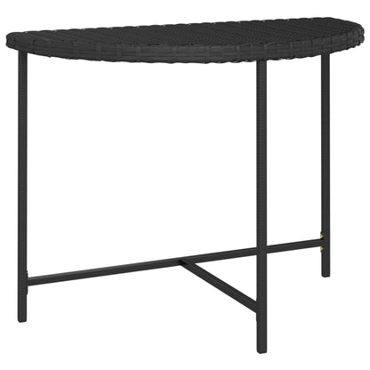 Garden Table Black 100x50x75 cm Poly Rattan