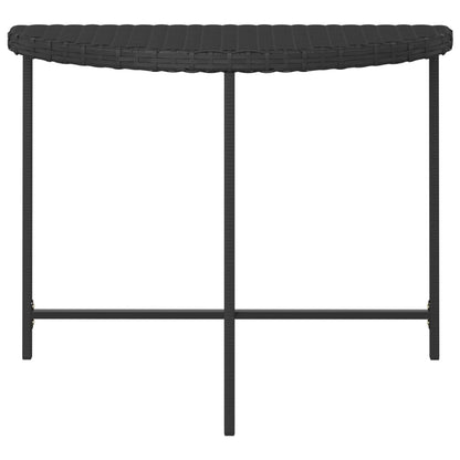 Garden Table Black 100x50x75 cm Poly Rattan