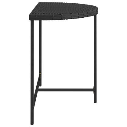 Garden Table Black 100x50x75 cm Poly Rattan