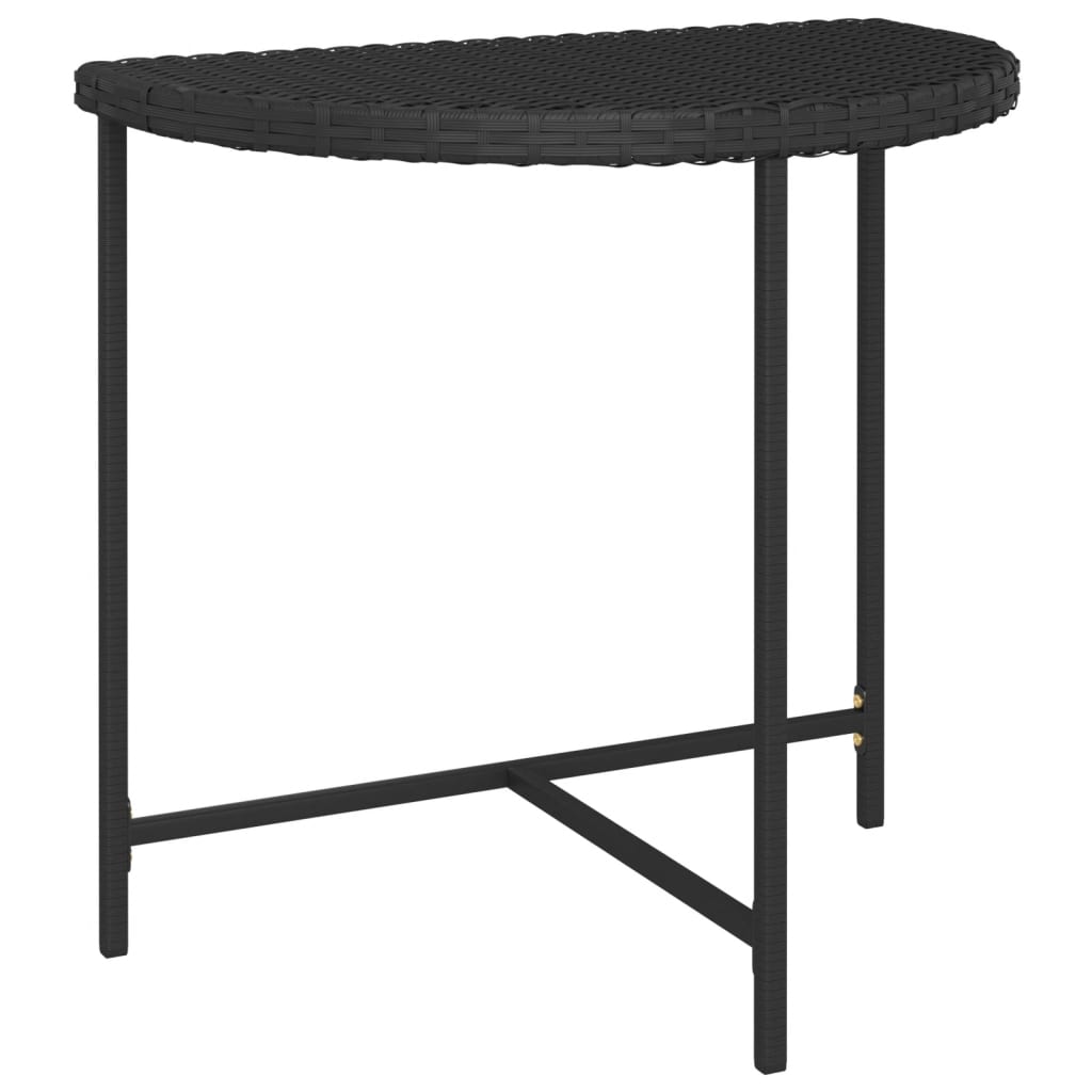 Garden Table Black 80x50x75 cm Poly Rattan