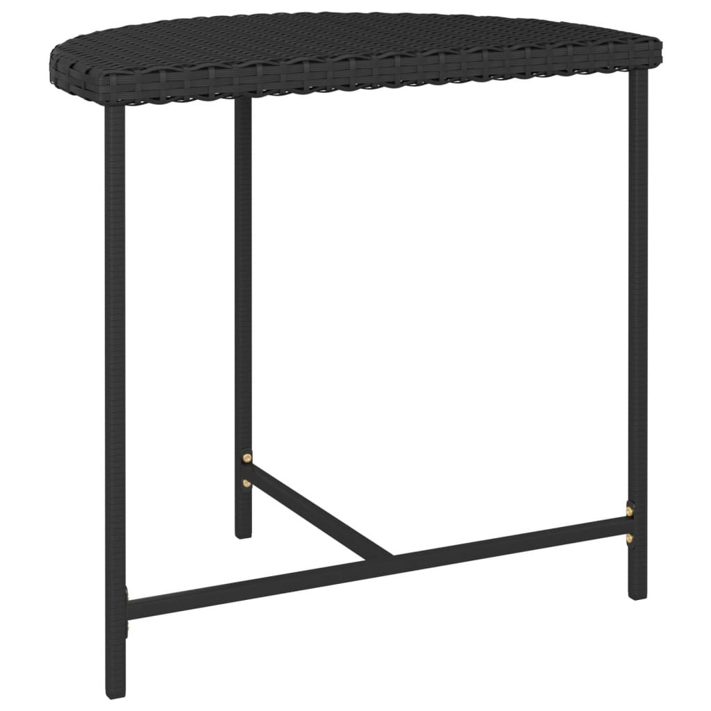 Garden Table Black 80x50x75 cm Poly Rattan