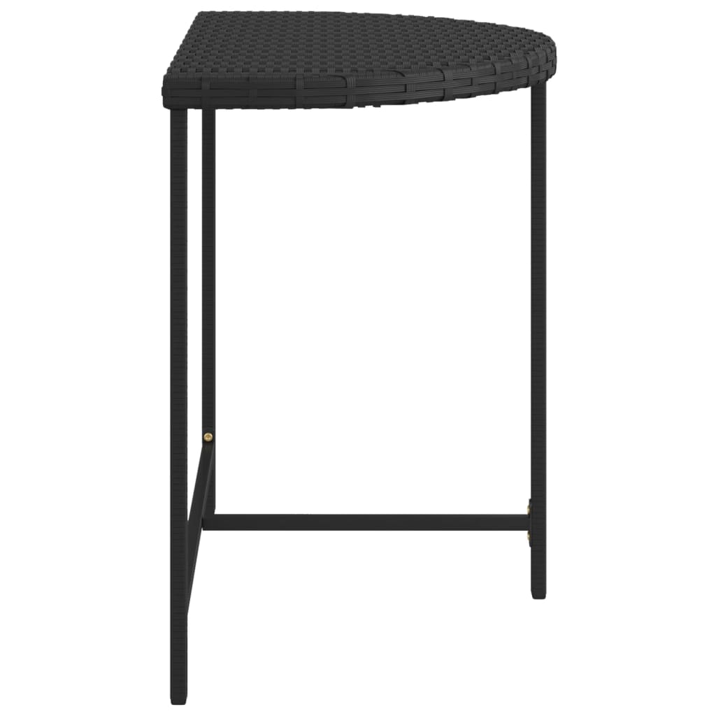 Garden Table Black 80x50x75 cm Poly Rattan