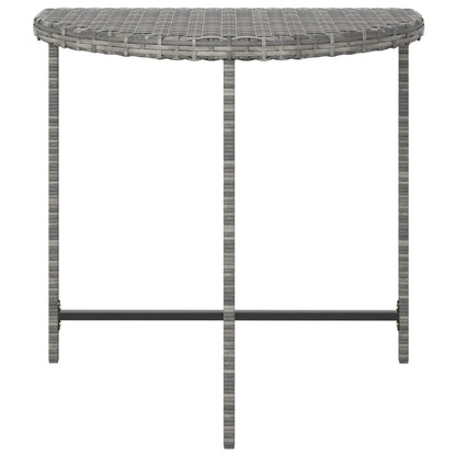 Garden Table Grey 80x50x75 cm Poly Rattan