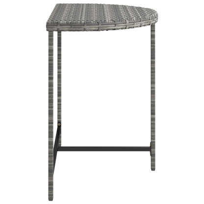 Garden Table Grey 80x50x75 cm Poly Rattan