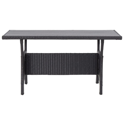 Garden Table Black 120x70x66 cm Poly Rattan