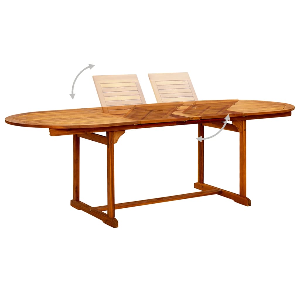 Garden Dining Table (160-240)x100x75 cm Solid Acacia Wood