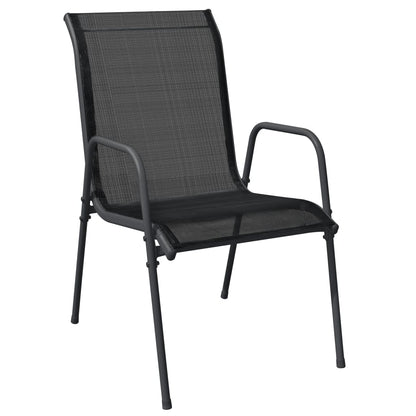 Garden Chairs 6 pcs Steel and Textilene Black