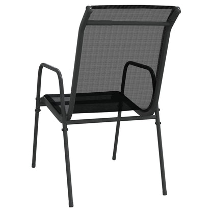 Garden Chairs 6 pcs Steel and Textilene Black