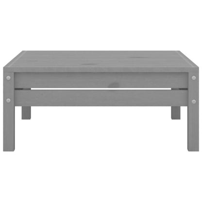 Garden Footstool Grey Solid Pinewood