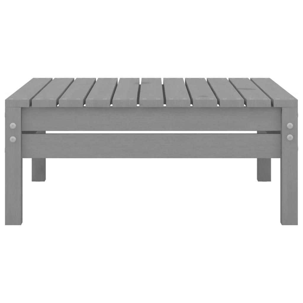 Garden Footstool Grey Solid Pinewood