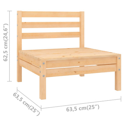 Garden Middle Sofas 4 pcs Solid Pinewood