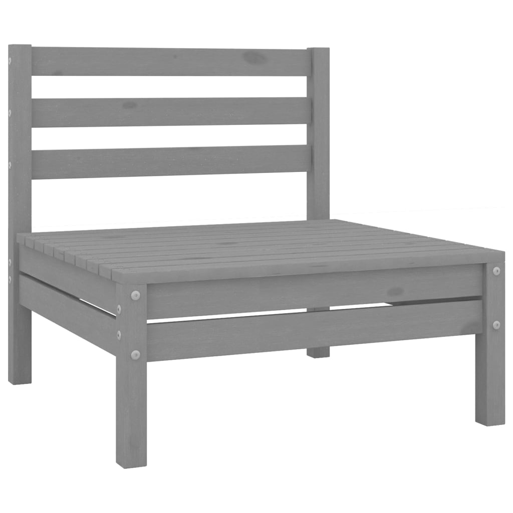 3 Piece Garden Lounge Set Solid Pinewood Grey