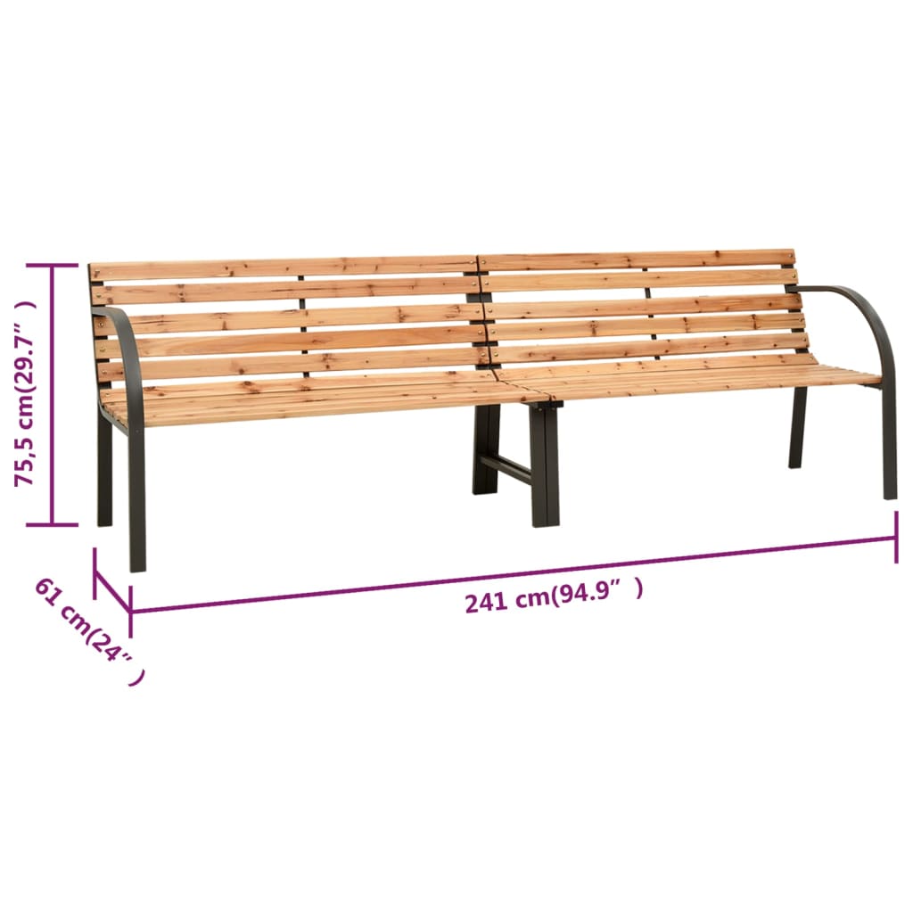 Twin Garden Bench 241 cm Chinese Fir Wood