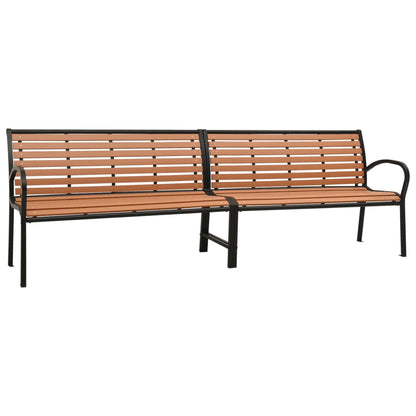 Twin Garden Bench 251 cm Steel and WPC