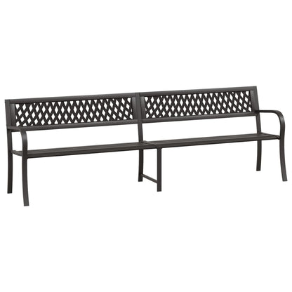 Twin Garden Bench 246 cm Black Steel