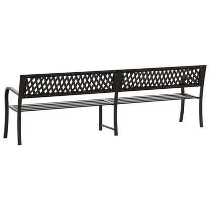 Twin Garden Bench 246 cm Black Steel